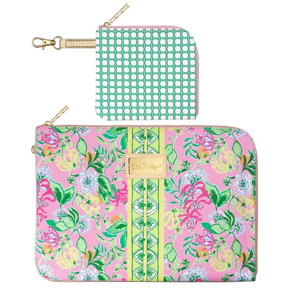 NWT Lilly Pulitzer Padded Tech Sleeve with Small Zip Pouch for Accessories